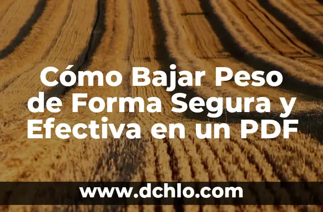 Cuántas kcal debo consumir al día para bajar de peso: Una guía detallada 7 Cómo Bajar Peso de Forma Segura y Efectiva en un PDF