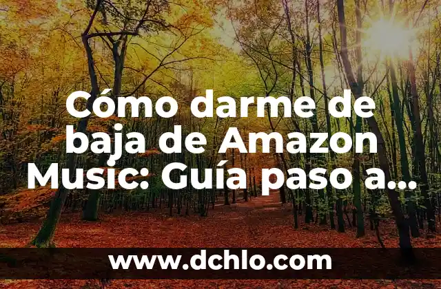 Cómo Darme de Baja en Comisiones Obreras de forma Segura y Efectiva 6 Cómo darme de baja de Amazon Music: Guía paso a paso