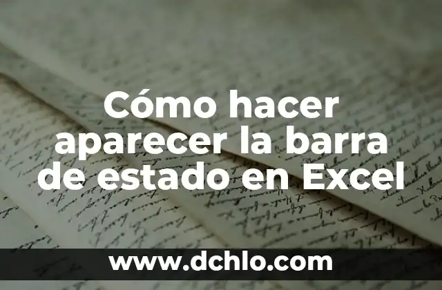 Audiencia 345 - Un Concepto Legal en el Estado de Veracruz 6 Cómo hacer aparecer la barra de estado en Excel