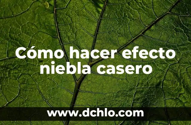 Como hacer un análisis situacional de una empresa ejemplo 7 Cómo hacer efecto niebla casero