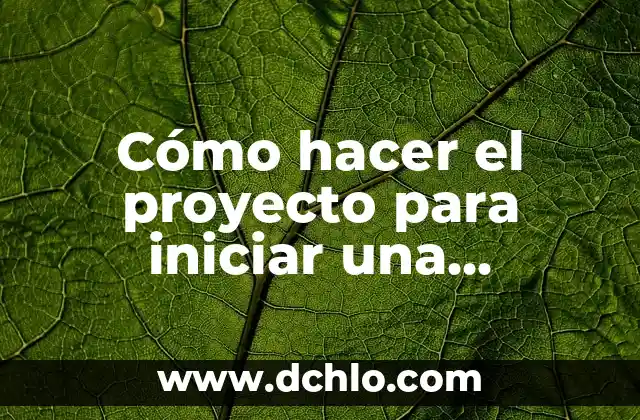 Como hacer un informe de mejora para una empresa 4 Cómo hacer el proyecto para iniciar una empresa