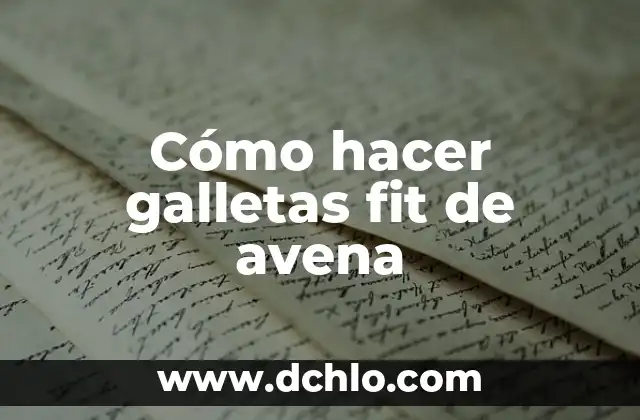 C贸mo hacer leche de avena en copos 4 C贸mo hacer galletas fit de avena