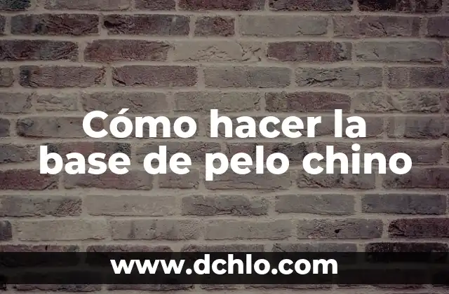 Cómo hacer tu base de maquillaje casera 3 Cómo hacer la base de pelo chino