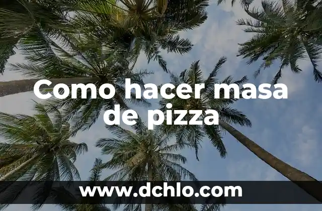 Cómo hacer una pizza didáctica 5 Como hacer masa de pizza
