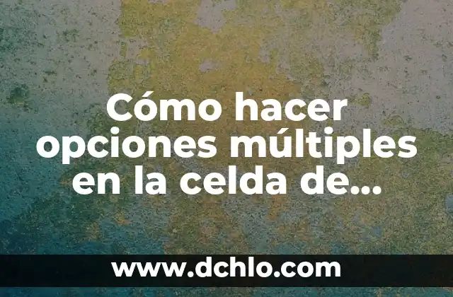 Cómo hacer opciones múltiples en la celda de Excel 4 Cómo hacer opciones múltiples en la celda de Excel