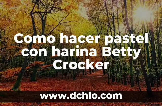 Cómo hacer harina de madera casera 6 Como hacer pastel con harina Betty Crocker