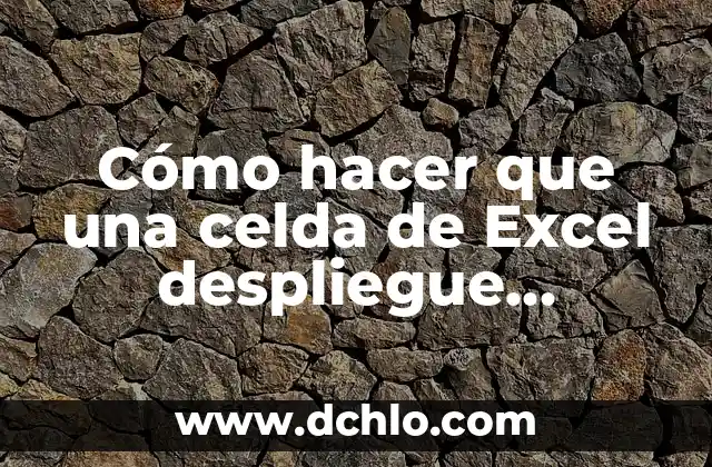 Cómo hacer opciones múltiples en la celda de Excel 6 Cómo hacer que una celda de Excel despliegue opciones