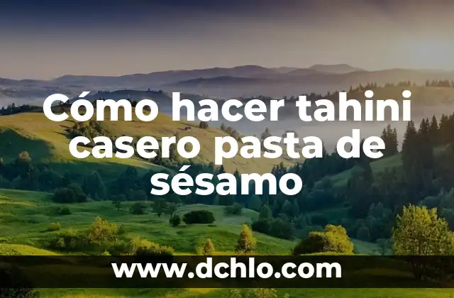 Cómo hacer tahini casero pasta de sésamo