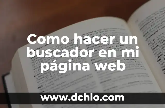 Como hacer un buscador en mi página web