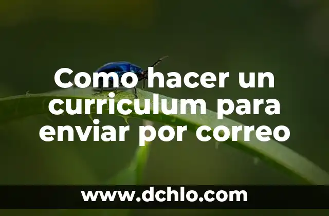 Cómo hacer un currículum vitae desde el móvil 4 Como hacer un curriculum para enviar por correo