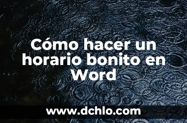 Como Hacer Salsa Roja para Tacos Mexicanos 4 Cómo hacer un horario bonito en Word