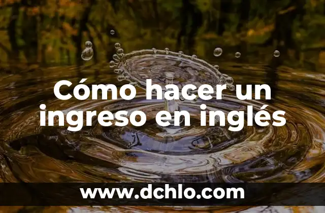 Guía Completa para Entender al Estudiante de Nuevo Ingreso 4 Cómo hacer un ingreso en inglés