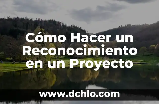 ¿Qué Es el Reconocimiento? 7 Cómo Hacer un Reconocimiento en un Proyecto