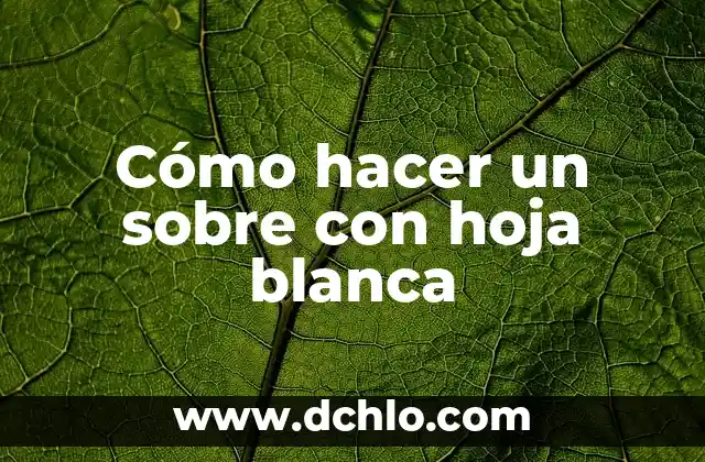 Hoja de Seguridad SDS Significado 7 Cómo hacer un sobre con hoja blanca