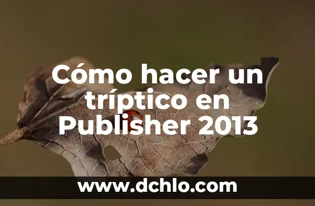 Cómo hacer un tríptico en Publisher 2013