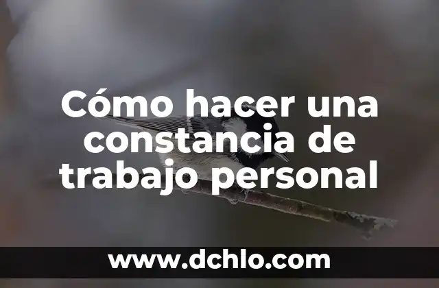 Cómo hacer un diagnóstico personal 6 Cómo hacer una constancia de trabajo personal