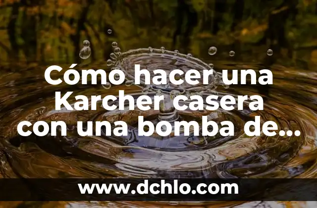 Significado de Se lo pasa bomba 7 Cómo hacer una Karcher casera con una bomba de agua