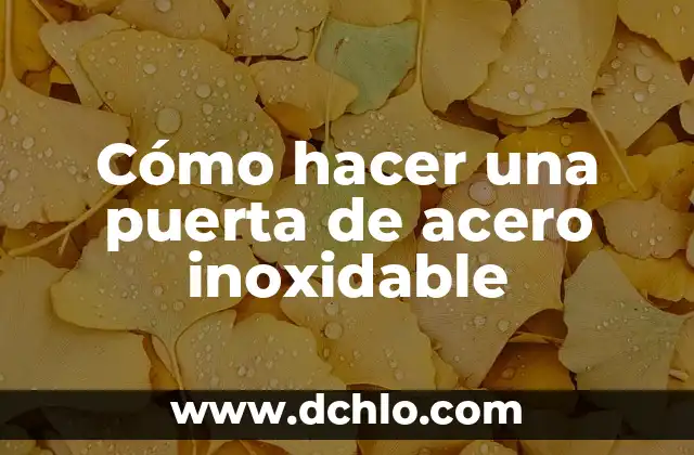Como Hacer Valga 5 Cómo hacer una puerta de acero inoxidable
