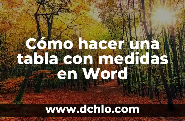 Cómo hacer una tabla con medidas en Word