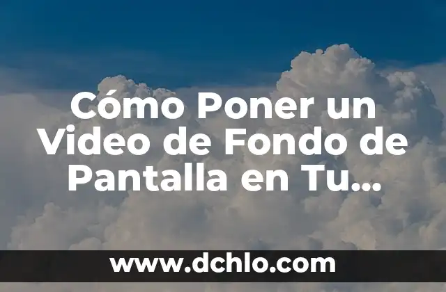 Cómo Poner Mi Cuenta Privada en Facebook: Una Guía Detallada 3 Cómo Poner un Video de Fondo de Pantalla en Tu Sitio Web o Presentación