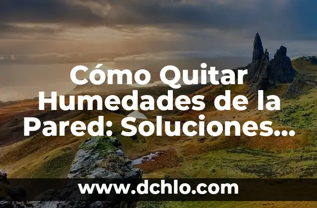 Cómo Tapar Grietas en la Pared: Guía Completa y Detallada 3 Cómo Quitar Humedades de la Pared: Soluciones Efectivas y Permanentes