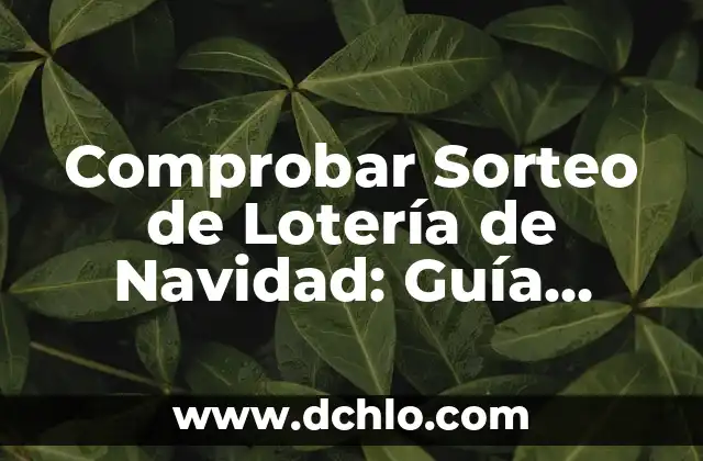 Programación de Televisión de Esta Noche: Guía Completa y Actualizada 7 Comprobar Sorteo de Lotería de Navidad: Guía Completa y Actualizada