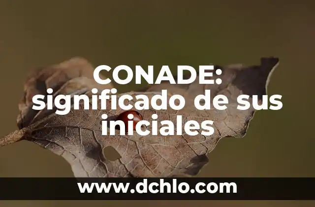 Significado de las iniciales en inch 7 CONADE: significado de sus iniciales