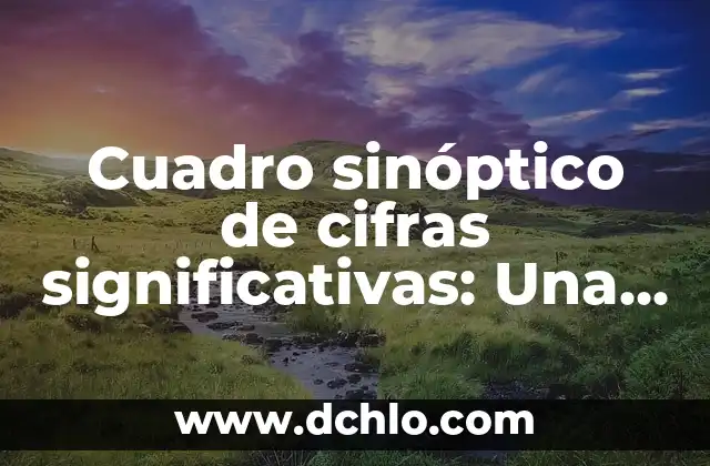 Cómo hacer un cuadro sinóptico en Pages 8 Cuadro sinóptico de cifras significativas: Una herramienta esencial para la presentación de datos