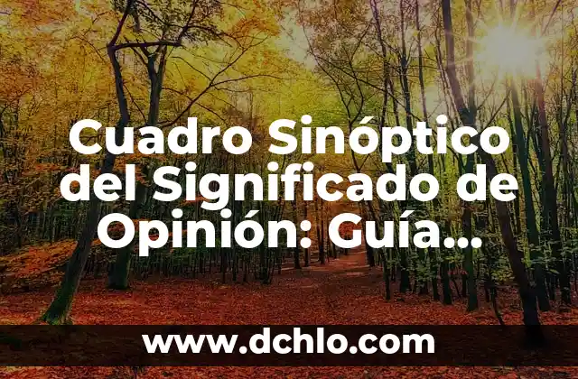 Cómo hacer un cuadro sinóptico en Pages 6 Cuadro Sinóptico del Significado de Opinión: Guía Completa