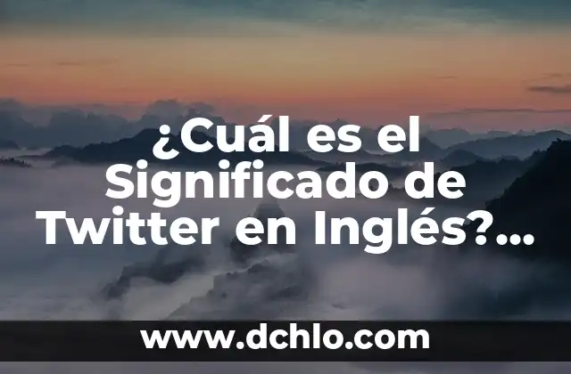 ¿Cuál es la Ciudad más Fría de España? 6 ¿Cuál es el Significado de Twitter en Inglés? Guía Completa