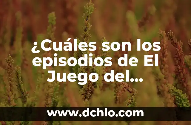 El Juego del Calamar: El Desafío Filmaffinity - Análisis y Crítica del Fenómeno Coreano 6 ¿Cuáles son los episodios de El Juego del Calamar? Análisis y explicación detallada