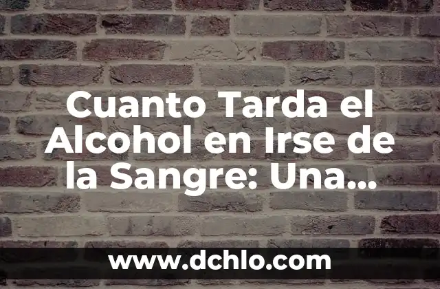 Cuanto Dura el Alcohol en Orina: Guía Definitiva 3 Cuanto Tarda el Alcohol en Irse de la Sangre: Una Guía Completa