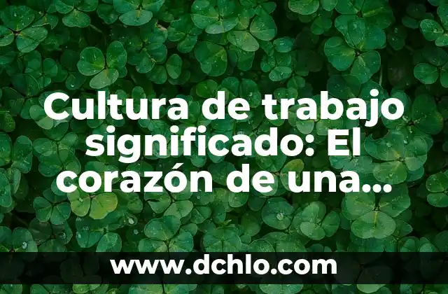 El Significado de la Canalización en Trabajo Social 3 Cultura de trabajo significado: El corazón de una organización exitosa