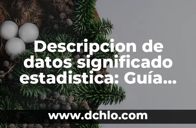 Valor Estadística Significativa de P 5 Descripcion de datos significado estadistica: Guía Completa