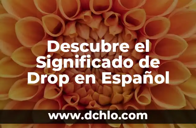 Significado de senza fine en español: Sin fin 5 Descubre el Significado de Drop en Español