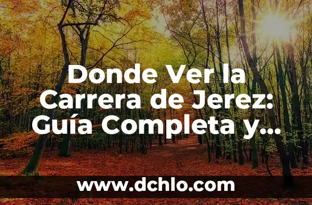 Donde Ver la Carrera de Jerez: Guía Completa y Actualizada