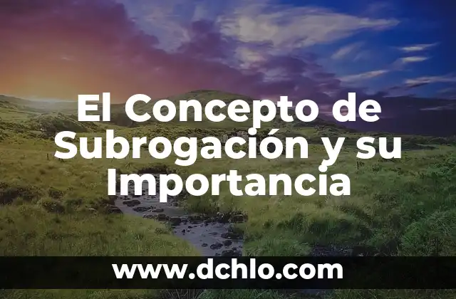 El Concepto de Supuesto 3 El Concepto de Subrogación y su Importancia