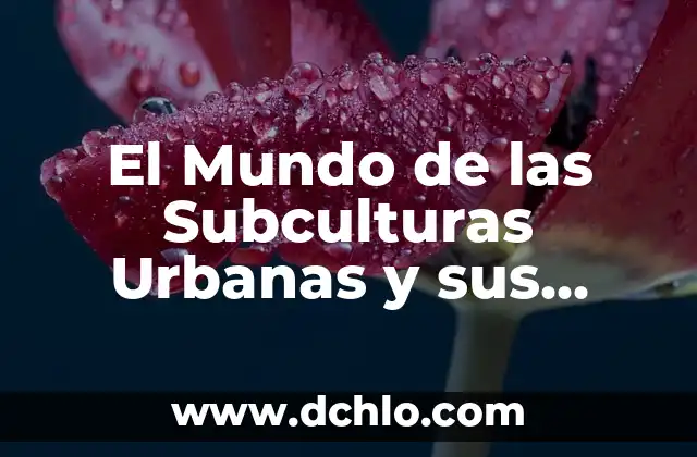 Nanometros: Un Mundo Muy Pequeño 5 El Mundo de las Subculturas Urbanas y sus Secretos