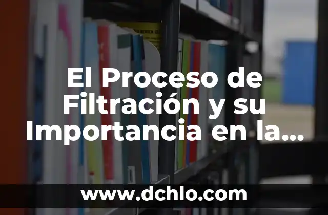 Investigar el significado de destilación: La purificación de líquidos 5 El Proceso de Filtración y su Importancia en la Purificación