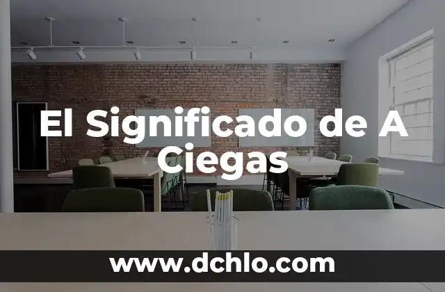 Significado de Whomever en Español 5 El Significado de A Ciegas