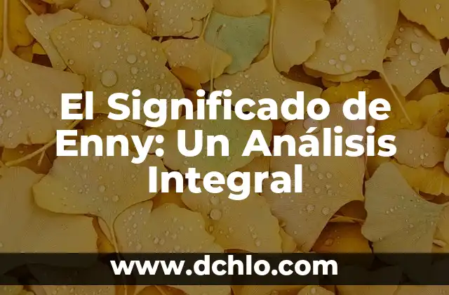Entendiendo el Significado de Hocico 4 El Significado de Enny: Un Análisis Integral