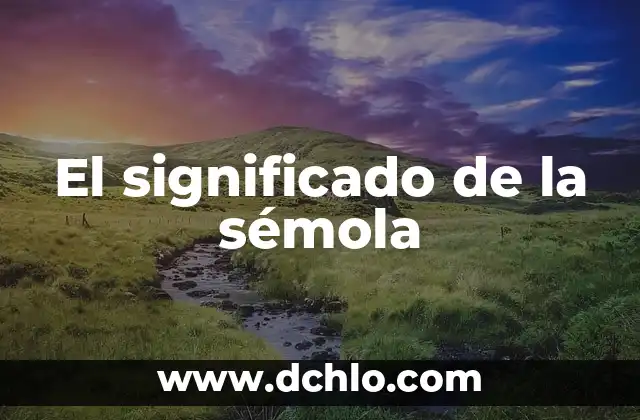 Significado de las siglas INCHP 6 El significado de la sémola