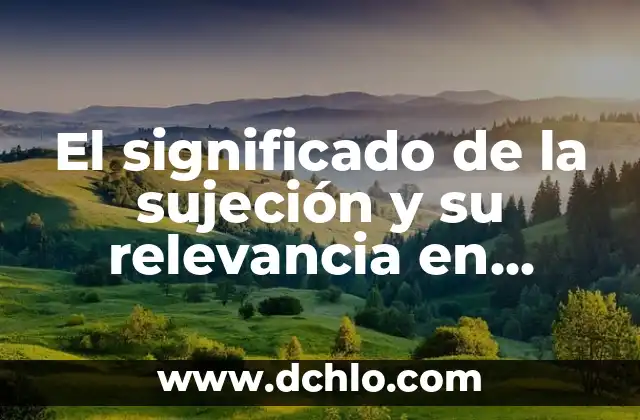 Contextos de convivencia significativa: el arte de la coexistencia 4 El significado de la sujeción y su relevancia en diferentes contextos