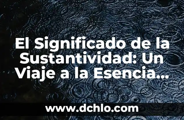 Significado de Sweety 4 El Significado de la Sustantividad: Un Viaje a la Esencia de las Cosas