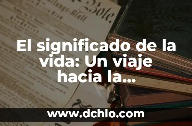 Especialización - El Camino Hacia la Excelencia en un Campo Específico 8 El significado de la vida: Un viaje hacia la comprensión