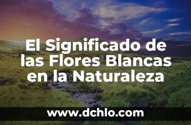 Significado de los Tatuajes de Flores para Hombres 4 El Significado de las Flores Blancas en la Naturaleza
