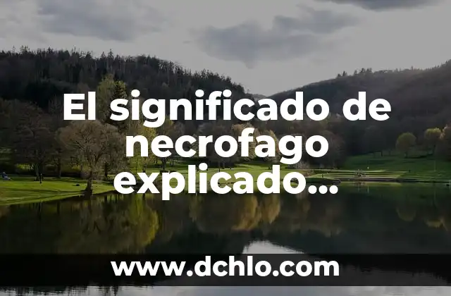 El Significado de Mora 5 El significado de necrofago explicado detalladamente