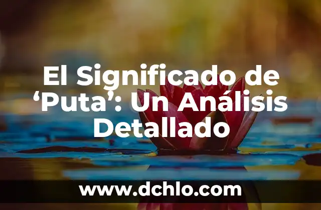 De la o significado: Un Análisis Profundo 6 El Significado de ‘Puta’: Un Análisis Detallado