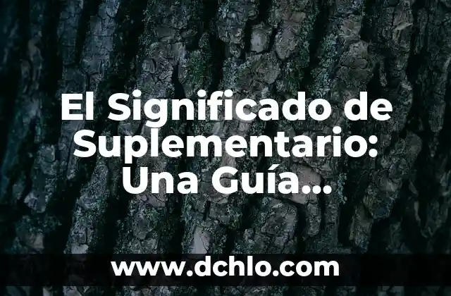 Guía de estilo CSE 5 El Significado de Suplementario: Una Guía Completa
