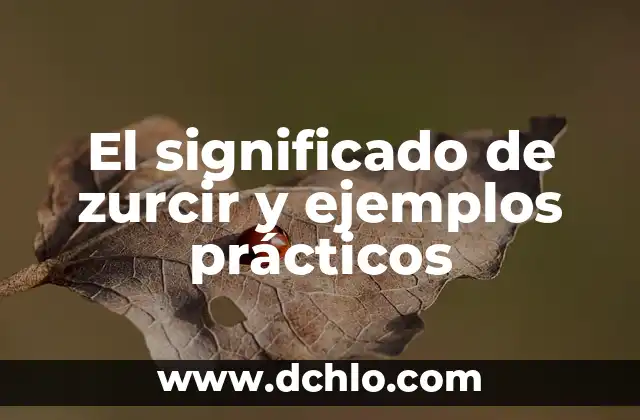Significado de Zurear en Español 3 El significado de zurcir y ejemplos prácticos